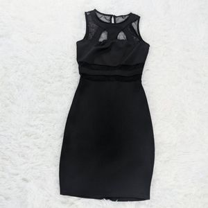 Black Cutout Mesh Dress